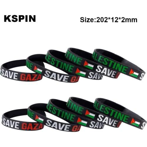 Palastine Flag Silicone Rubber Bracelets Sports Wrist Band Bangle for Women Men