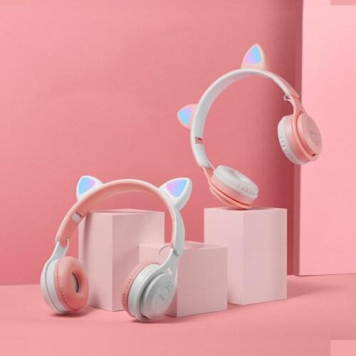 Foldable Wireless Headphones Bluetooth 5.0 Earphones Cat Ear Bluetooth Headset Gaming Headphone For PC For Xaomi For Huawei