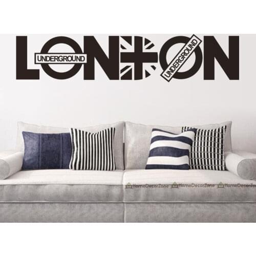 Modern London Words Quotes Wall Sticker Home Decor Vinyl Decals Living Room Wall Mural Fashion Wallpaper ES-103