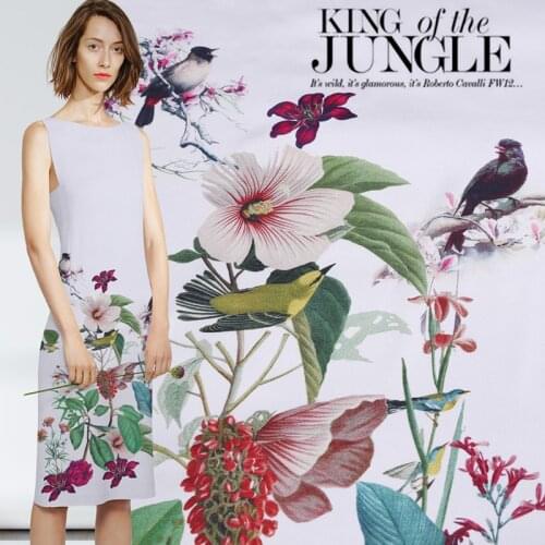 Digital Printing Stretch Satin Silk Fabric Happy Fancy Positioning Summer Cheongsam Top Skirt Cloth by the Meter Home Textile