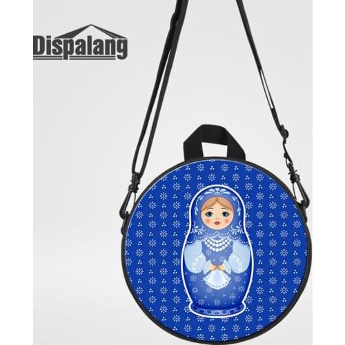 Dispalang Toddler Kindergarten Schoolbags Mascot Matryona Matryoshka Doll Print Messenger Bags Girls Crossbody Shoulder Bagpack
