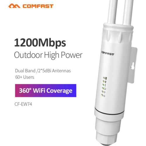 Comfast High Power AC1200 Outdoor Wireless wifi Repeater AP/WIFI Router 1200Mbps Dual Dand 2.4G+5Ghz Long Range WiFi Extender
