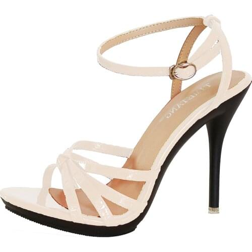 Shuzumiao Women Shoes Sandals Slippers Fashion Women Mules sexy Female Shoes red High Heels 11cm Sandals Stilettos big size 42