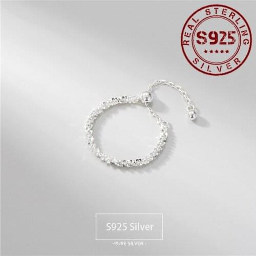 925 Solid Silver Ring for Women Resizable Fashion Charm Sterling Silver 925 Women Ring Bride Wedding Jewelry Accessories Gift