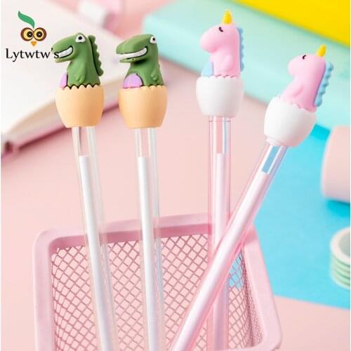 1 Pcs Lytwtws Gel Cute Pen Eggshell Dinosaur School Supply Office Gift Stationery Kawaii Funny Prize Giveaway