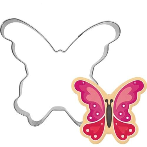 1 pcs Butterfly stainless steel cute cutting biscuit mould cake moulds fruit sugar mold baking tools