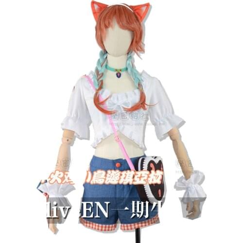 2021 Anime!Vtuber Hololive Takanashi Kiara Battle Suit Lovely Uniform Cosplay Costume Halloween Party Outfit Dailydress For Wome
