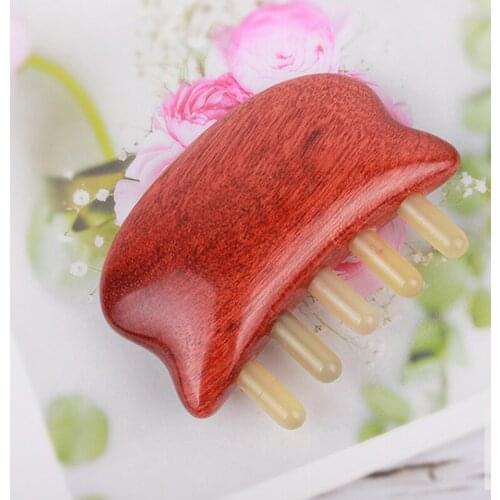 2021 Wood Wide Tooth Hair Comb for Massage No Static Natural Sheeps Horn Comb for Women Men SSwell