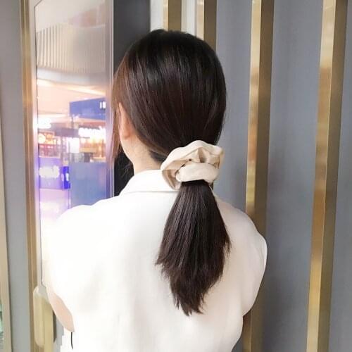 3pcs /pack women elegant Satin Hair Bands girl soft silk scrunchie set elastic Mickey hair Ties Rope hairband chouchou wholesale