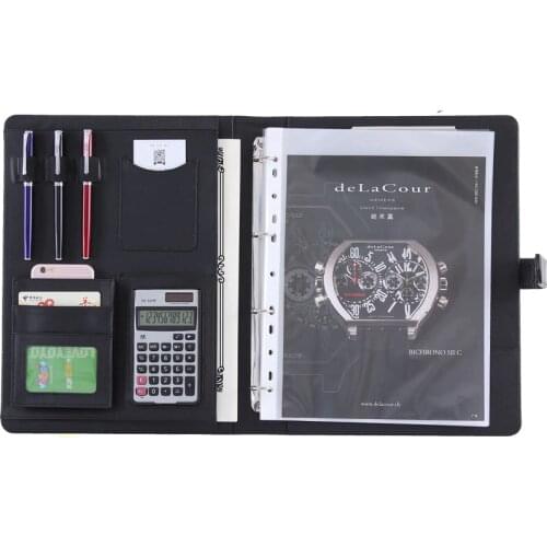 A4 multi-function leather business office dedicated folder sales manager clip/signing this contract carpetas pasta escolar 1199c