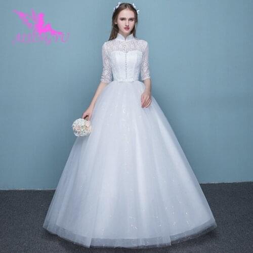 AIJINGYU 2021 wholesale hot selling cheap ball gown lace up back formal bride dresses wedding dress WU271