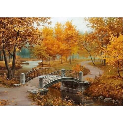The new DIY 5D Diamond mosaic Landscapes Garden lodge Painting Cross Stitch Kits Diamonds Embroidery Home Decoration The scenery