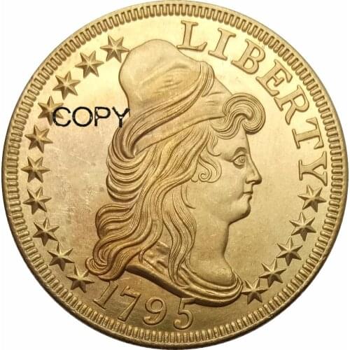 United States of America 10 Dollars Liberty Cap / Small Eagle 1795 Brass Copy Coins