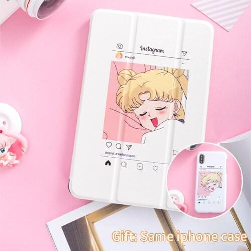 Beauty Girl Magnetic Protective Shell For iPad Pro9.7" 10.5 12.9 Air Air2 Mini 1 2 3 4 Tablet cover for New iPad9.7 2017 2018