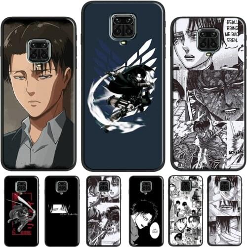 Attack on Titan Levi Ackerman Case For Xiaomi Redmi Note 8 9 Pro Note 9S 8T 9 9C 9A 9T Cover For Redmi Note 10 Pro Shell