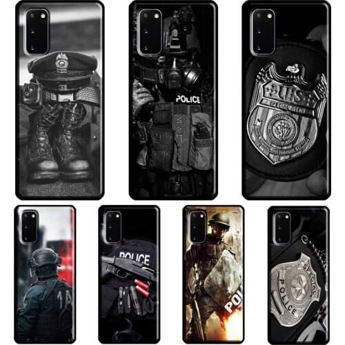 Police Symbol Case For Samsung Galaxy S10 S9 S8 Note 10 Plus Note 20 Ultra S20 FE S21 Ultra Phone Cover