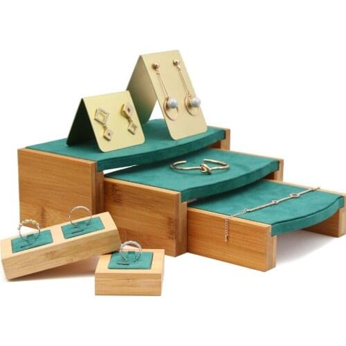 Jewelry Display Props Necklace Jewelry Suede Fabric Showing Holder Ring Bracelet Pendant Support Display Tray