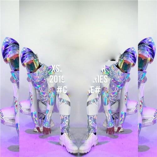 GOGO Laser Space Star Costume Mens Dance Costumes Cool future technology show nightclub bar model catwalk clothing