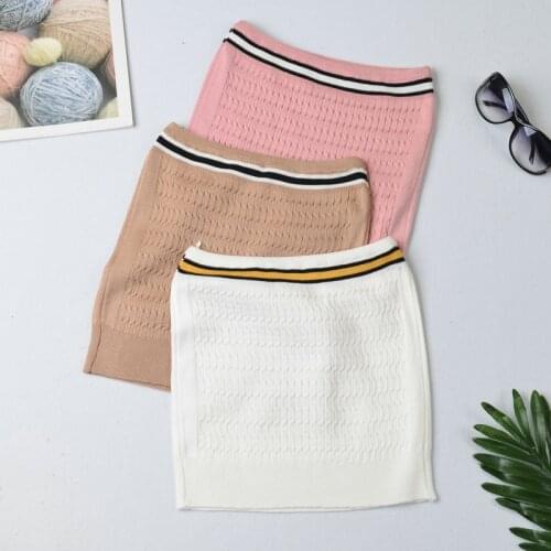 HELIAR Womens Tube Tops Summer Knitted Crop Tops Solid Cropped Women Plain Crop Tops For Women 2021 Summer Women Clothes