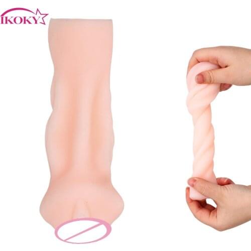 IKOKY Male Masturbation Cup Sex Toys for Men Male Masturbator Aircraft Cup Artificial Vagina Adult Products Erotics