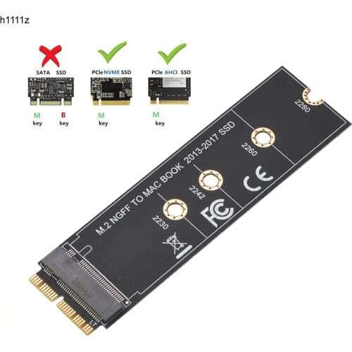 M.2 NVME SSD Convert Adapter Card for MacBook Air Pro Retina 2013-2017 NVME/AHCI SSD Upgraded Kit For A1465 A1466 A1398 A1502