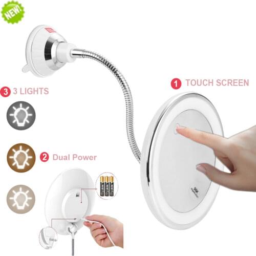 Makeup Vanity Mirror With 10X Lights LED Magnifying Mirror Cosmetic Mirrors Light Magnification LED Make up Mirrors Grossissant