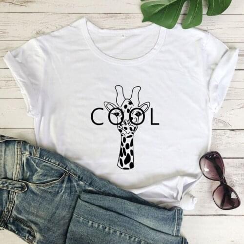 Cool Giraffe 100% Cotton T-shirt Funny Unisex Animal Lover Gift Tshirt Cute Women Short Sleeve Tumblr Graphic Top Tee Femme