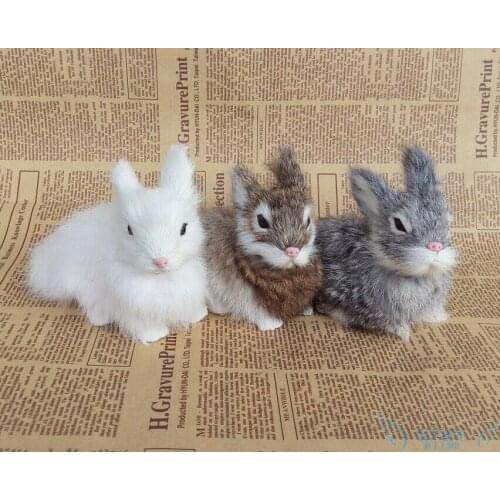 Small cute simulation rabbit toy polyethylene & furs rabbit doll decoration gift about 14x8x10cm 2013