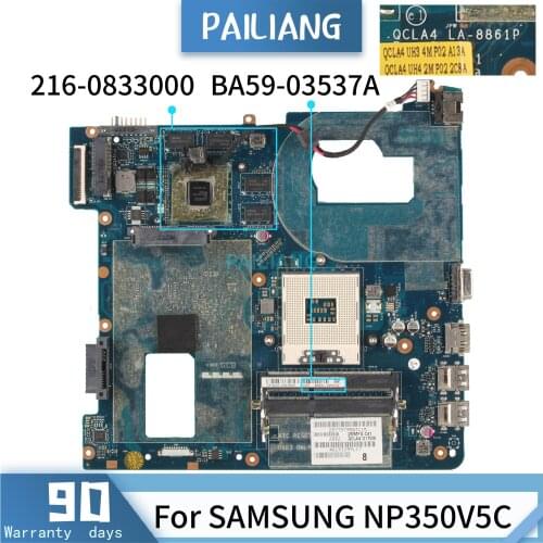 PAILIANG Laptop motherboard For SAMSUNG NP350V5C Mainboard LA-8861P BA59-03537A SLJ8E 216-0833000 tesed DDR3