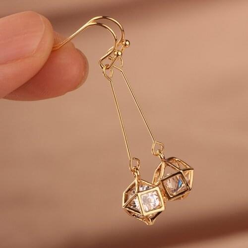 MYWINY copper jewelry thread earrings crystal for women