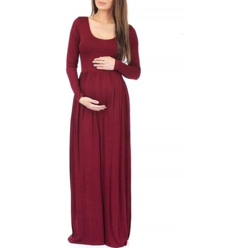 Fashion Maternity Dresses For Photo Shoot Solid Vestido Maternidad One Shoulder Photograph Pregnant Woman Holiday Long Dress Hot