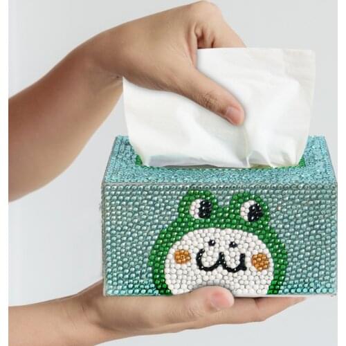 DIY Diamond Painting Tissue Box Crystal Plastic Tissue Holder DIY Kit Home Car Desktop Decoration Craft