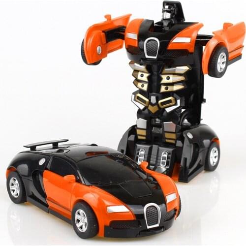 New One-key Deformation Car Toys Automatic Transform Robot Plastic Model Car Funny Diecasts Toy Boys Amazing Gifts Kid Toy