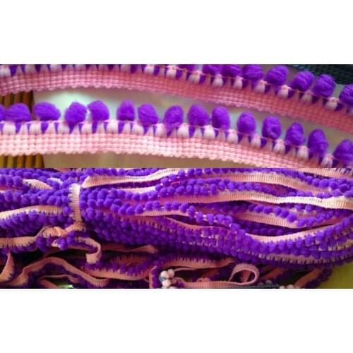 NEW High quality Hit color Ball fringe polyester pompom trim Ball laciness Handmade materials,clothing accesory 1.5cm 20yard