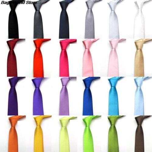 Polyester Skinny Necktie Ties For Men Classic Solid Color Tie Wedding Suit Slim Necktie Casual Candy Color 71*6cm 1Pc Tie