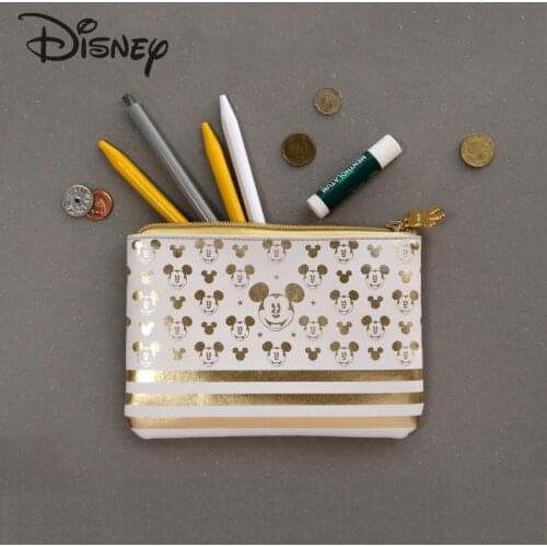 2021 New Disney Genuine Cartoon Mickey Lady Cosmetic Bag Multifunctional Fashion PU Zipper Portable Cosmetic Lady Storage Bag
