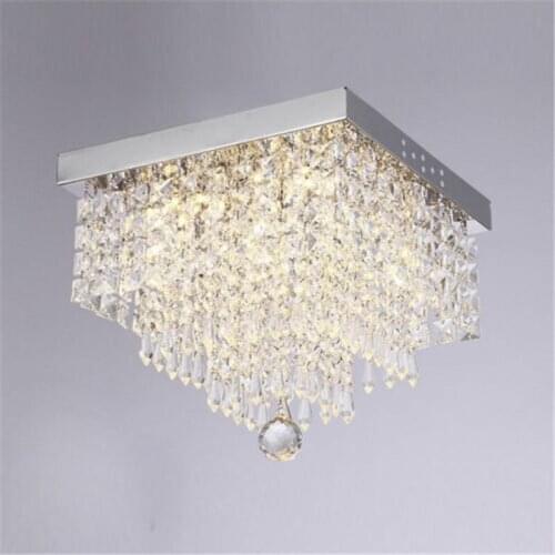 Modern Crystal Led Chandeliers Lighting Square LED Lamps Lustre For Living Room Crystal LED Chandelier Ceiling Lamp Luminaire