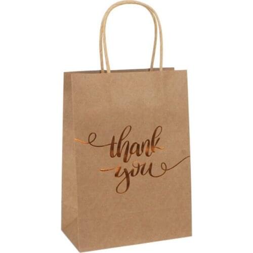 Thank You Baby Brown Party - With 10 Wedding Favors Birthday Handles Medium Bags Size