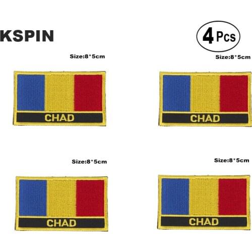 Chad Rectangular Shape Flag Iron on Saw on Patches Embroidered Flag Patches National Flag Patches for Clothing