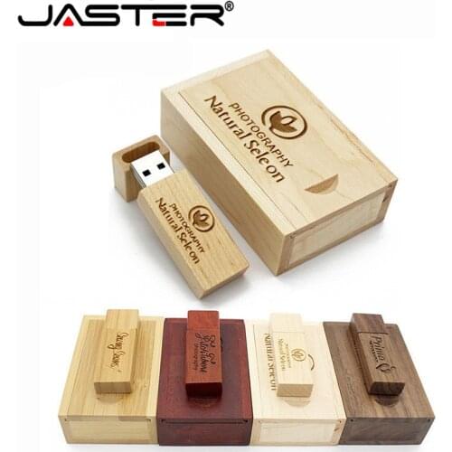 JASTER USB 2.0 Wooden memory Stick usb flash drive pendrive4GB 16GB 32GB 64GB U disk wedding gift business 1PCS free custom logo