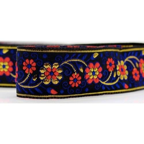 Embroidery ethnic jacquard webbing woven tape lace ribbon trim 3.3cm tribal boho DIY garment bag gift accessory floral zakka sew