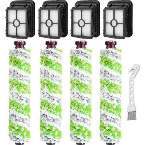 Replacement Parts for Bissell CrossWave Pet Pro & CrossWave 1785 Series, Multi-Surface Pet Brush Rolls + Vacuum Filters