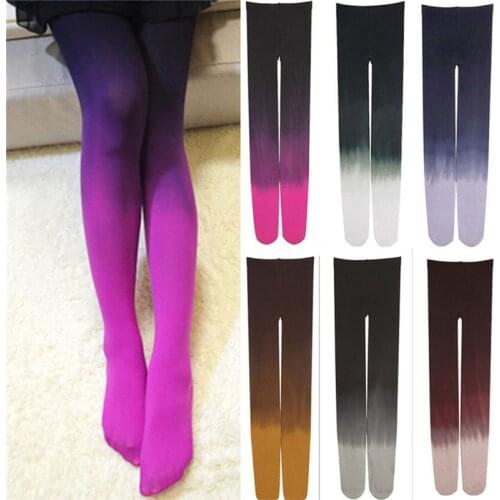6 colors Womens Four Seasons 120D Velvet Gradient Opaque Seamless Pantyhose Stockings Candy Color Tights Medias Tayt