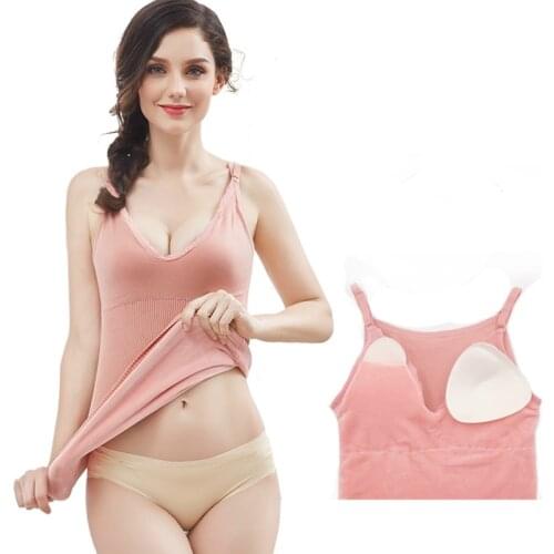 Winter Thermal Underwear Tops Body Warm Slim Waist Tops PRAYGER Women Removable Pads Bras Lifter