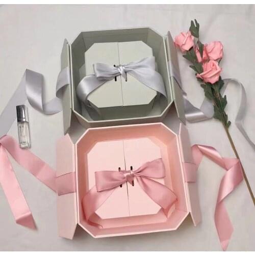 1Pcs Octagon Gift Bags With Handles Christmas Halloween Gift Box Packaging Gift Bags Wedding Candy Box Storage Box