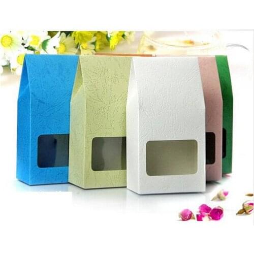 100pcs Embossed paper cookie packaging box colorful paper chocolate box, beautiful gift tea packaing paper box