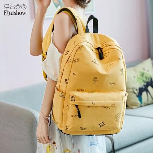 2020 Fashion Womens Cotton Backpacks Student School Bags For Girl Teenagers Casual Schoolbag Rucksack Bagpack Back pack Mochila