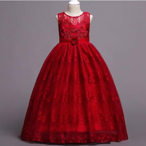 2021 Summer Girls floral Princess Party Dresses Wedding birthday children clothing Girls Lace Dress tutu Baby girls Dresses