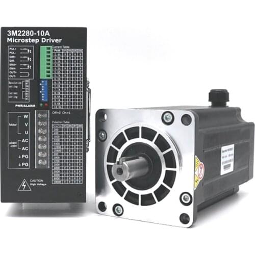3M2280-10A+130 BYGH350D 3 Phase CNC Stepper Motor Drive kits NEMA 52 130mm 50Nm AC Stepper Motor With Driver 1.2 Degree 6.9A