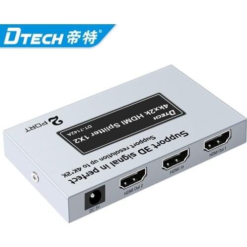 4k hdmi splitter 1x2 Dtech 4K Switch Box Selector 1 In 2 Out HDMI2.0 Optical Audio Extractor Hdmi Splitter